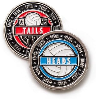 Tandem Sport Volleyball Flip Coin - Heads and Tails Sport Coin for Coin Toss - Volleyball Referee Equipment - Includes 1 Coin