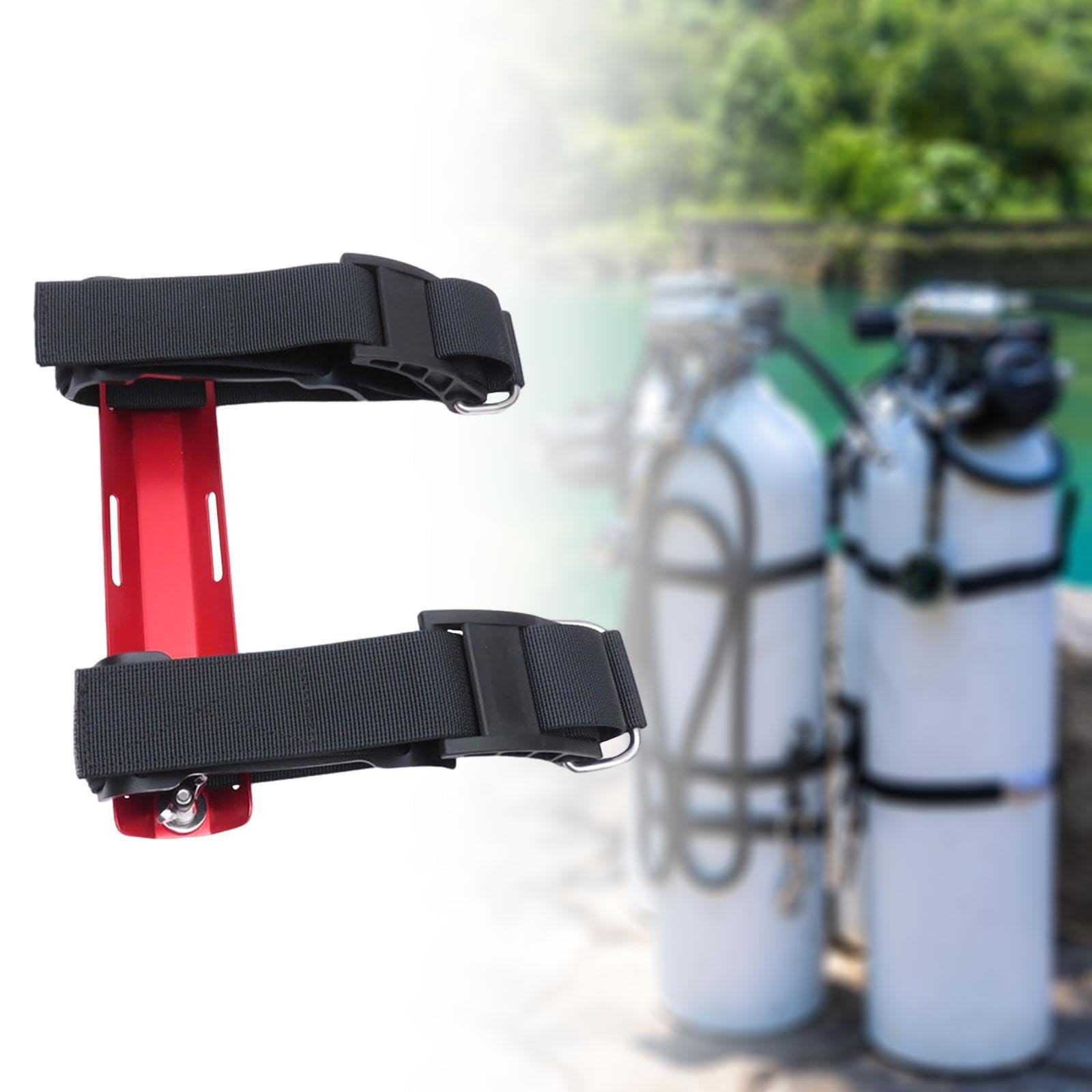 CAQYPVH Diving Backplate Bracket Dive Gas Cylinder Bracket Tank Band Back Plate Bracket for Outdoor Freediving Underwater Snorkeling, Red
