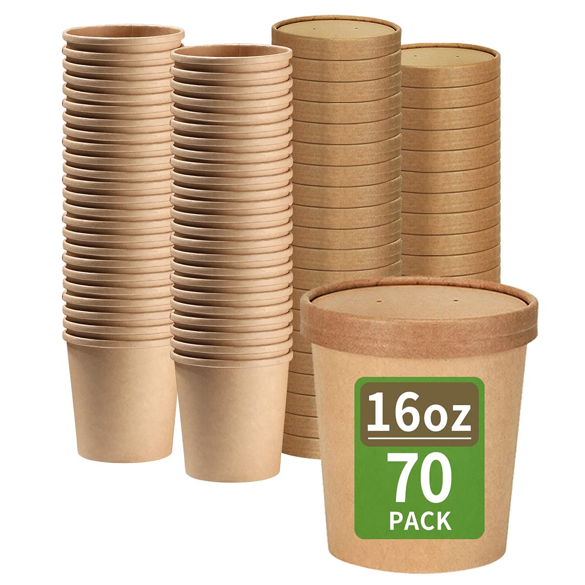 Buy Bloomoon 70 Pack 16 oz Paper Ice Cream Pint Containers with Lids