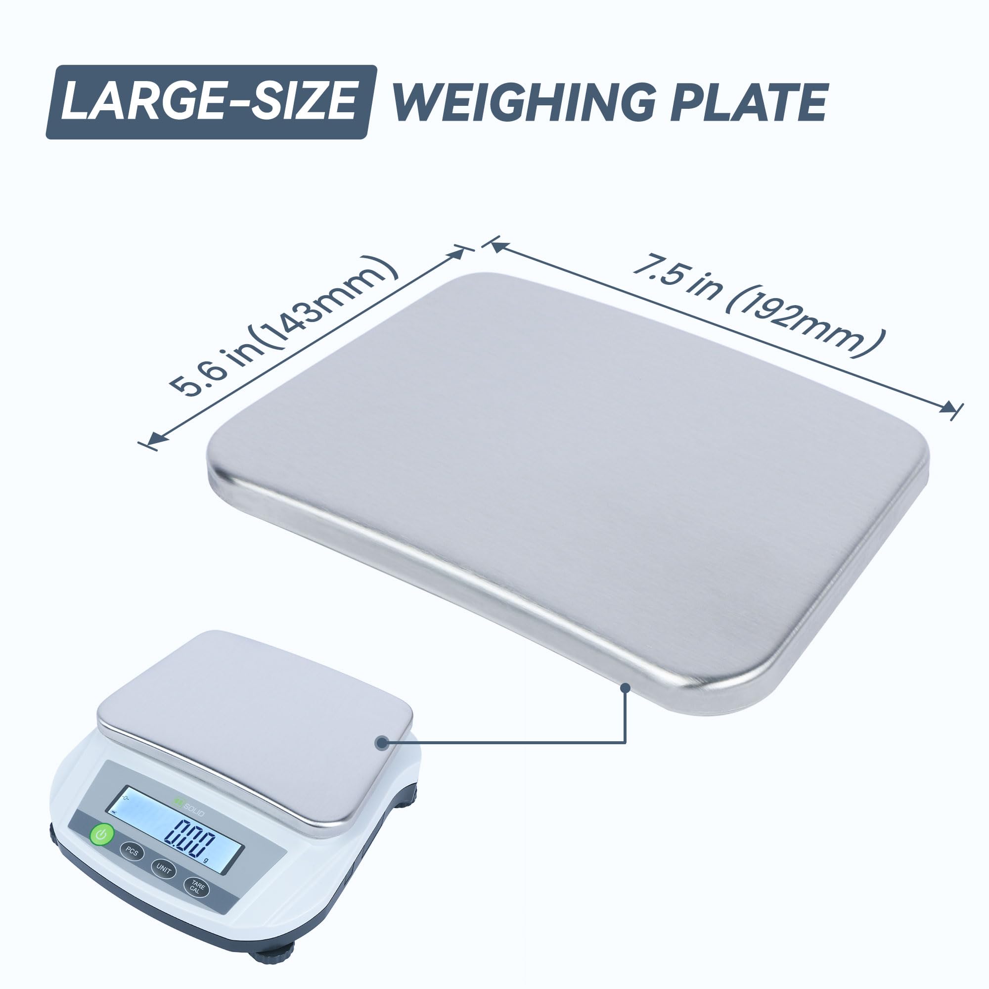 U.S. Solid Báscula digital 5000 g x 0,01 g - Báscula analítica precisa para cocina, joyería y pesaje científico - 100-240 AC