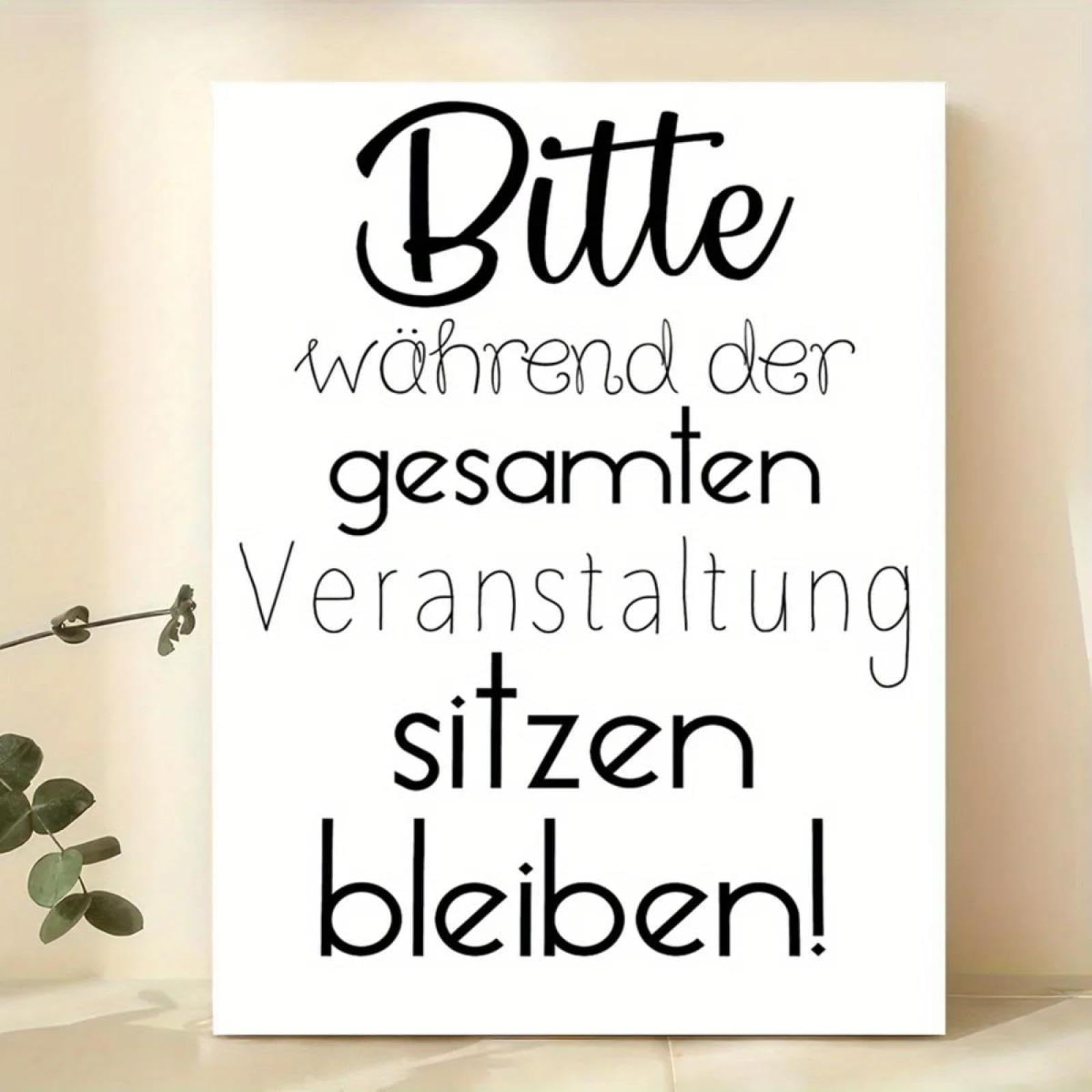 Baibexing Funny Canvas Poster: 'Please Remain Seated During The Entire Event', Wall Art For Living Room, Bedroom, Kitchen, Home Decor 40X50Cm Unframed