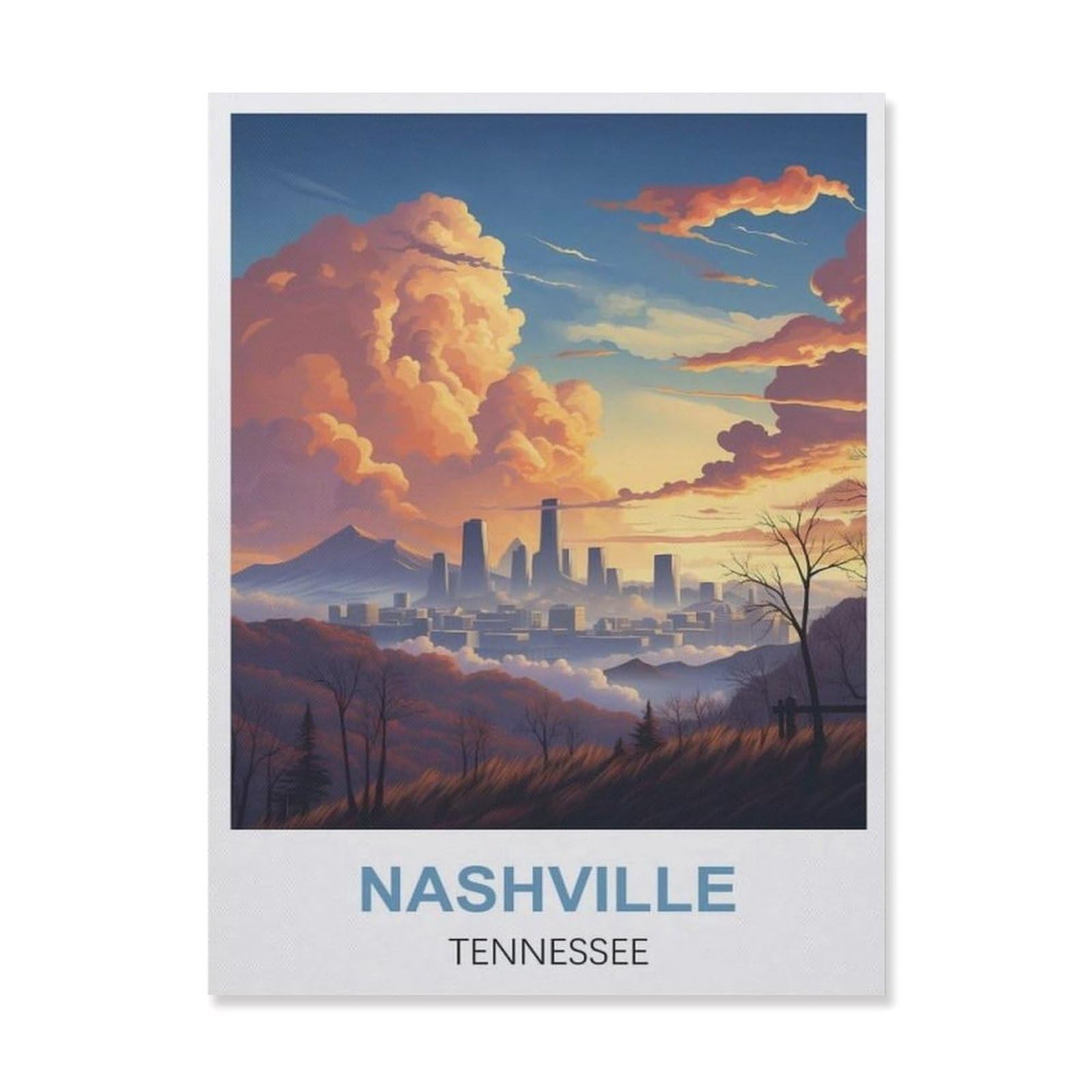 Funny Bathroom Wall Decor Signs，Nashville Tennessee(15x30cm）
