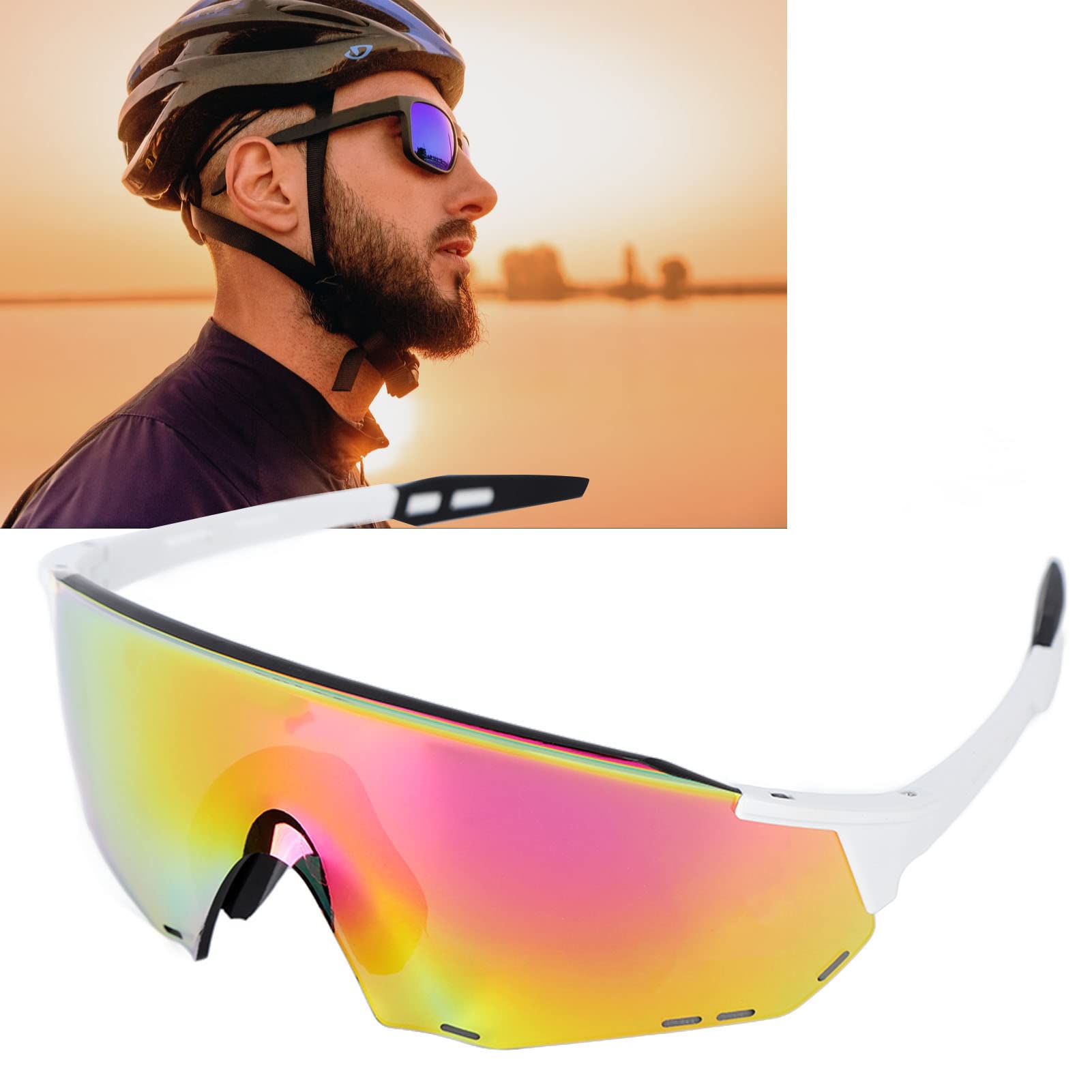 Qanali di ciclismo polarizzati, occhiali ciclistici fotocromici polarizzati, occhiali da sole sportivi alla moda leggeri adatti agli uomini donne