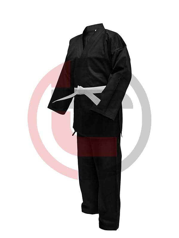Karate Uniform for Kids & Adults Lightweight Student Karate Gi Martial Arts Uniform Set with Free Karate Belt (Black, 6/190) by Generic - Image 2
