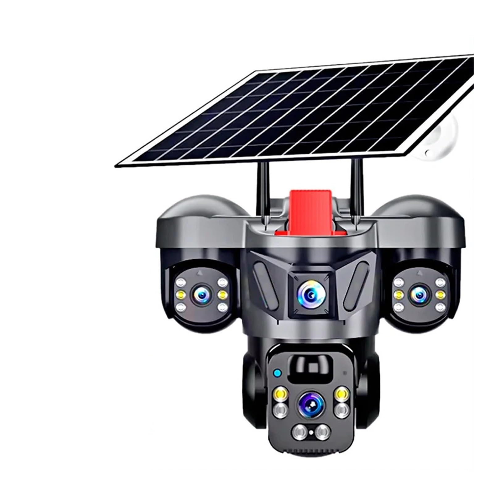 Oshpmbdlyfj Solar Wifi Cam Outdoor Ptz 6Mp Wifi 4G Solar Camera Home Security Triple Lens Camera Solar Panel Cctv Video Surveillance(Solar Wifi Cam)