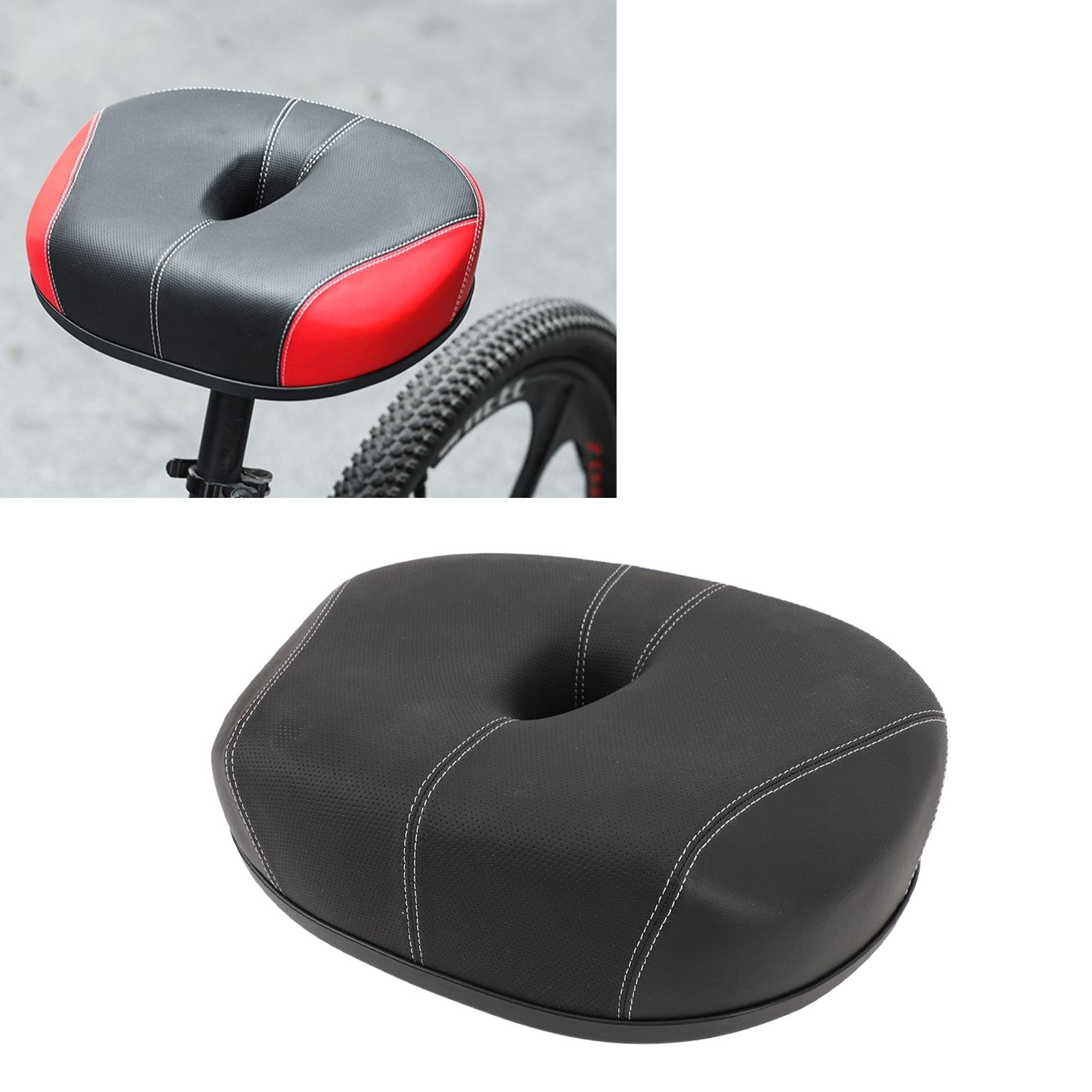Sella per Bici Senza Naso Ampia con Comfort in Memory Foam, Sostituzione della Sella Cava Integrata, Ammortizzante per la Guida su Lunghe Distanze, Imbottitura Extra per Uomini e