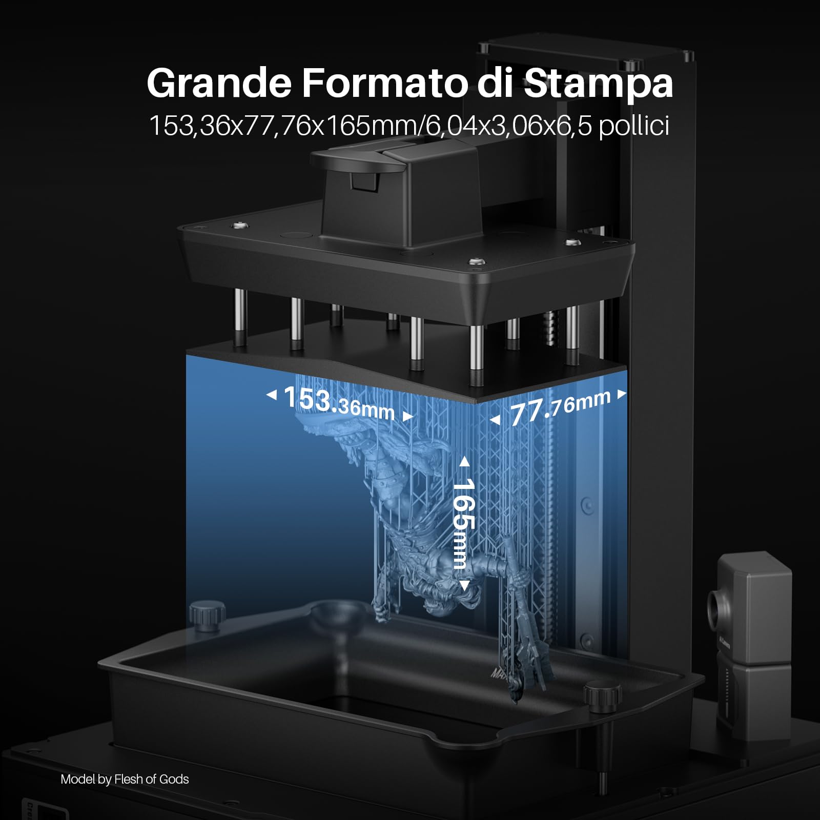 ELEGOO Mars 5 Ultra 9K Stampante 3D Resina,150 mm/h di Stampa ad Alta Velocità, Livellamento Automatico e Rilevamento Intelligenti, Trasferimento WiFi, 153,36 x 77,76 x 165 mm³