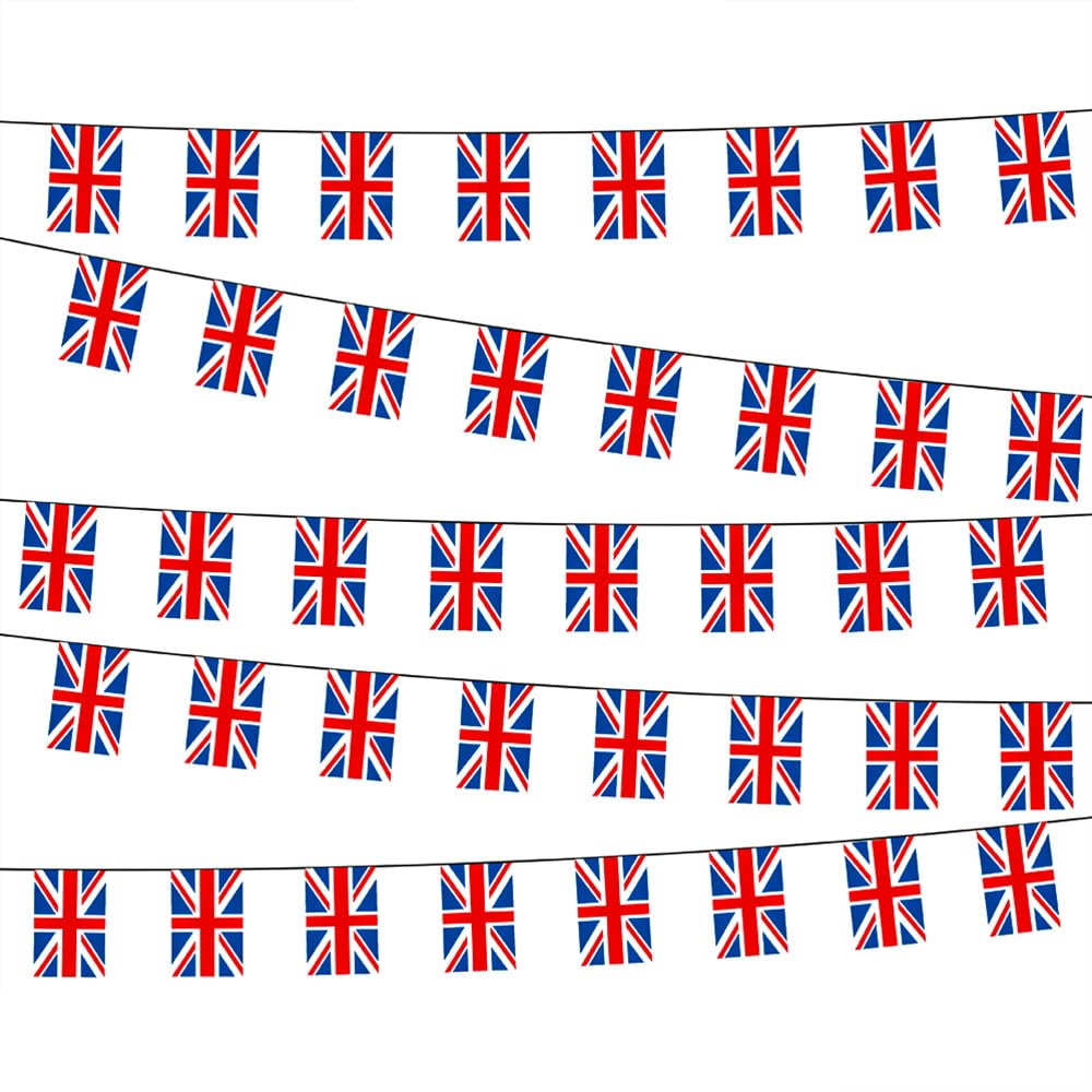Hsthe Sea Union Jack Bunting Flag 40pcs British Banners