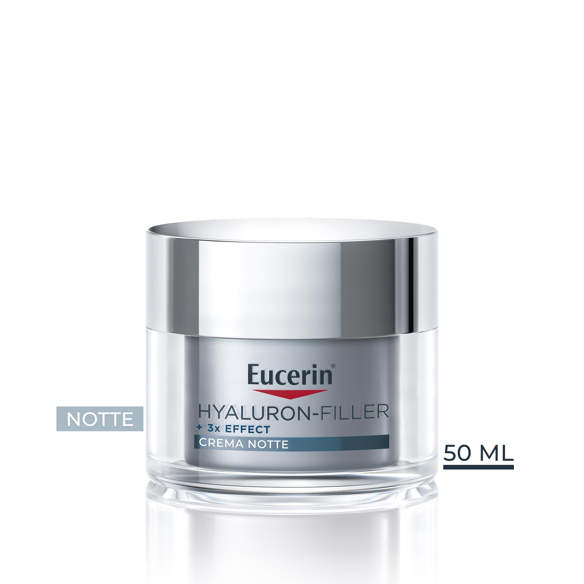 Eucerin Hyaluron-Filler Crema Notte 50 ml, Crema viso antirughe e antiossidante, Skincare con Acido Ialuronico, Rigenera e protegge la pelle, Per tutti i tipi di pelle, anche sensibile