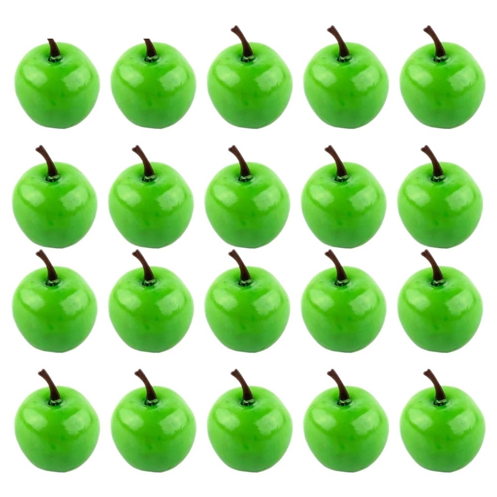 MZSKLW Fake Fruit Artificial Fruits 40Pcs Kitchen Party Faux Apples Plastic Decorative Fake Red Lifelike Simulation(Green)