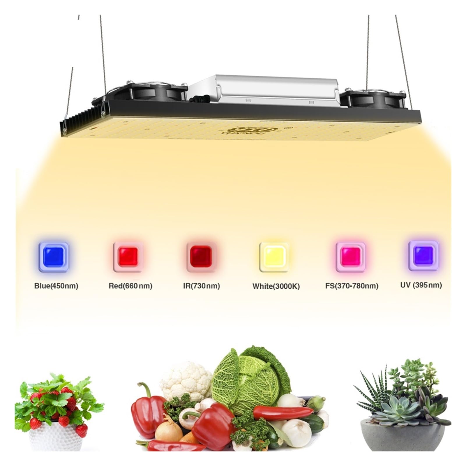 Lampe de Plante, LM301H 1000W LED quantique élèvent la lumière 200W Lampe Phyto à Spectre Complet for la Croissance hydroponique de Plante de Serre végétale(3KK 660 450UVIR)