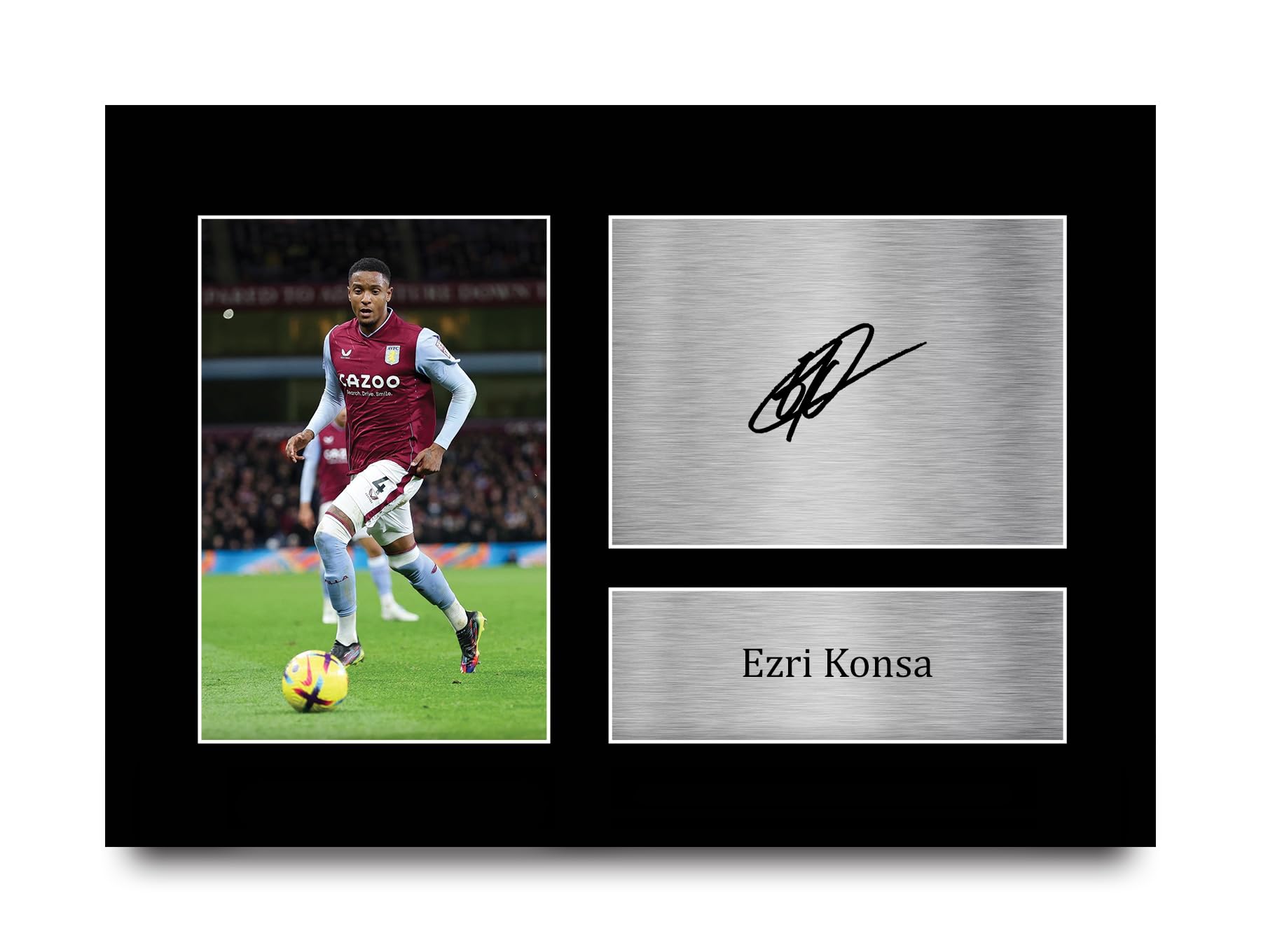 HWC Trading Ezri Konsa Aston Villa Gifts Printed Signed Autograph Picture for Football Fans and Supporters - A4