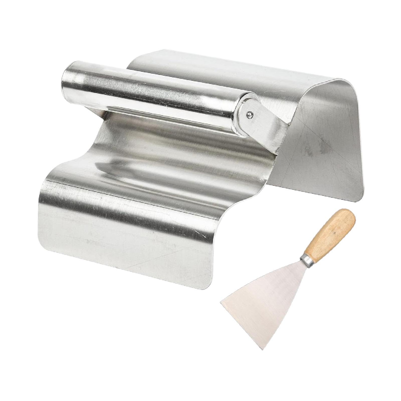 Fenteer Paleta para Bordillos de Paisajismo, Herramienta Portátil Ideal para Trabajos con Cemento Y Masilla, Onda de Plata