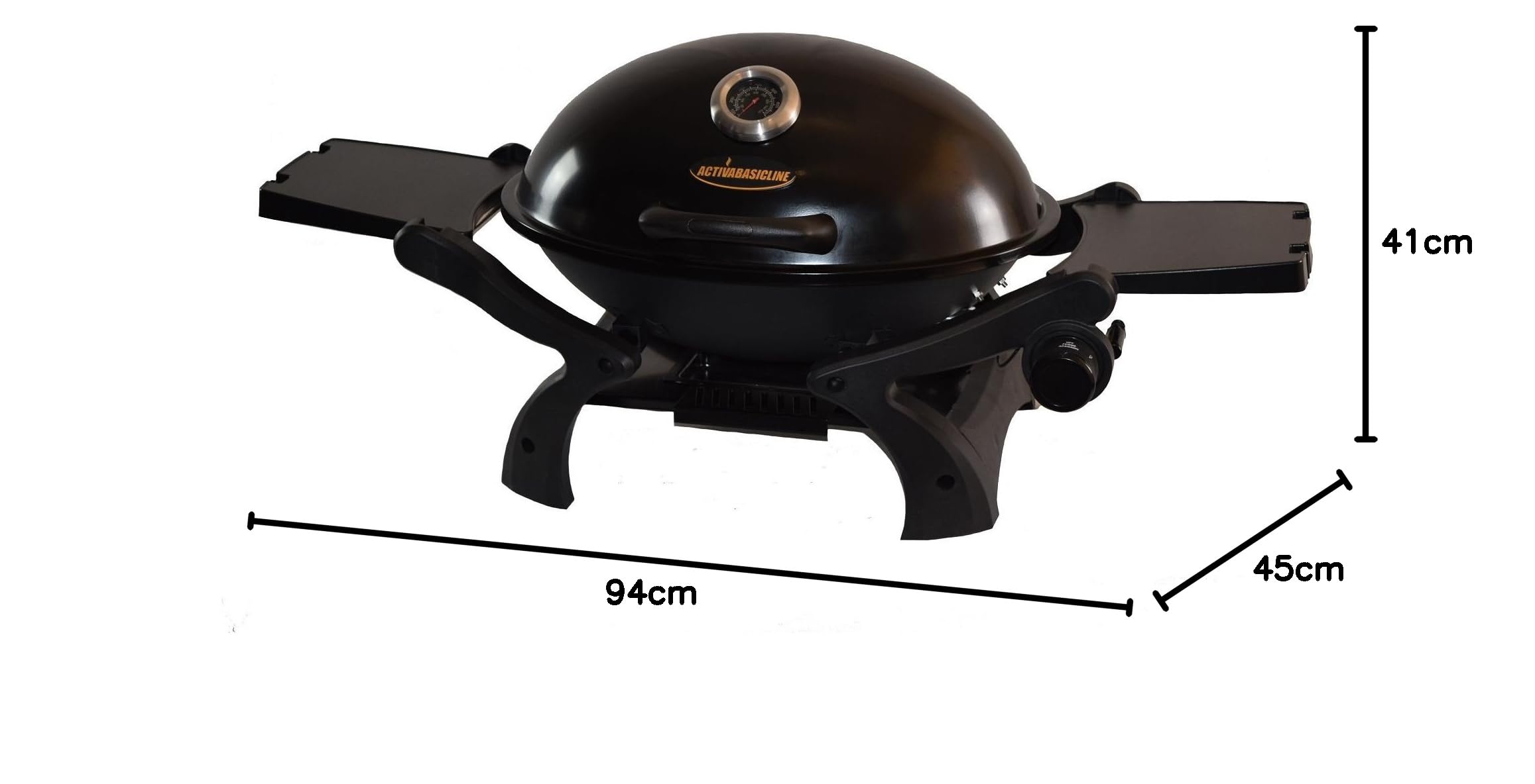 Activa Crosby Table Barbecue à gaz, Noir, 94 x 41 x 45,5 cm