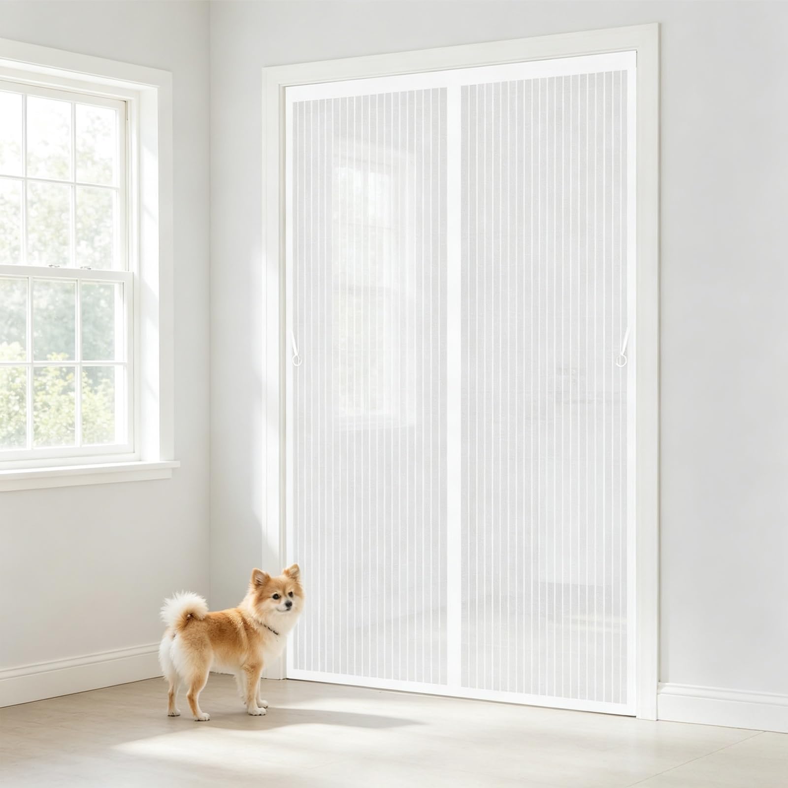 Gaifnag White Magnetic Fly Screen Door 145 X 178 Cm Hundreds Of Sizes, Anti Mosquito Mesh Curtain With Powerful Magnets Mosquito Screen Door For Living Room Kitchen Patio,