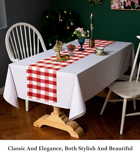 Miniatura 3 de DUOBAO Camino de mesa a cuadros de búfalo de 14 x 108 pulgadas, decoración del hogar, moda, granja, búfalo, camino de mesa pagado para decoración de