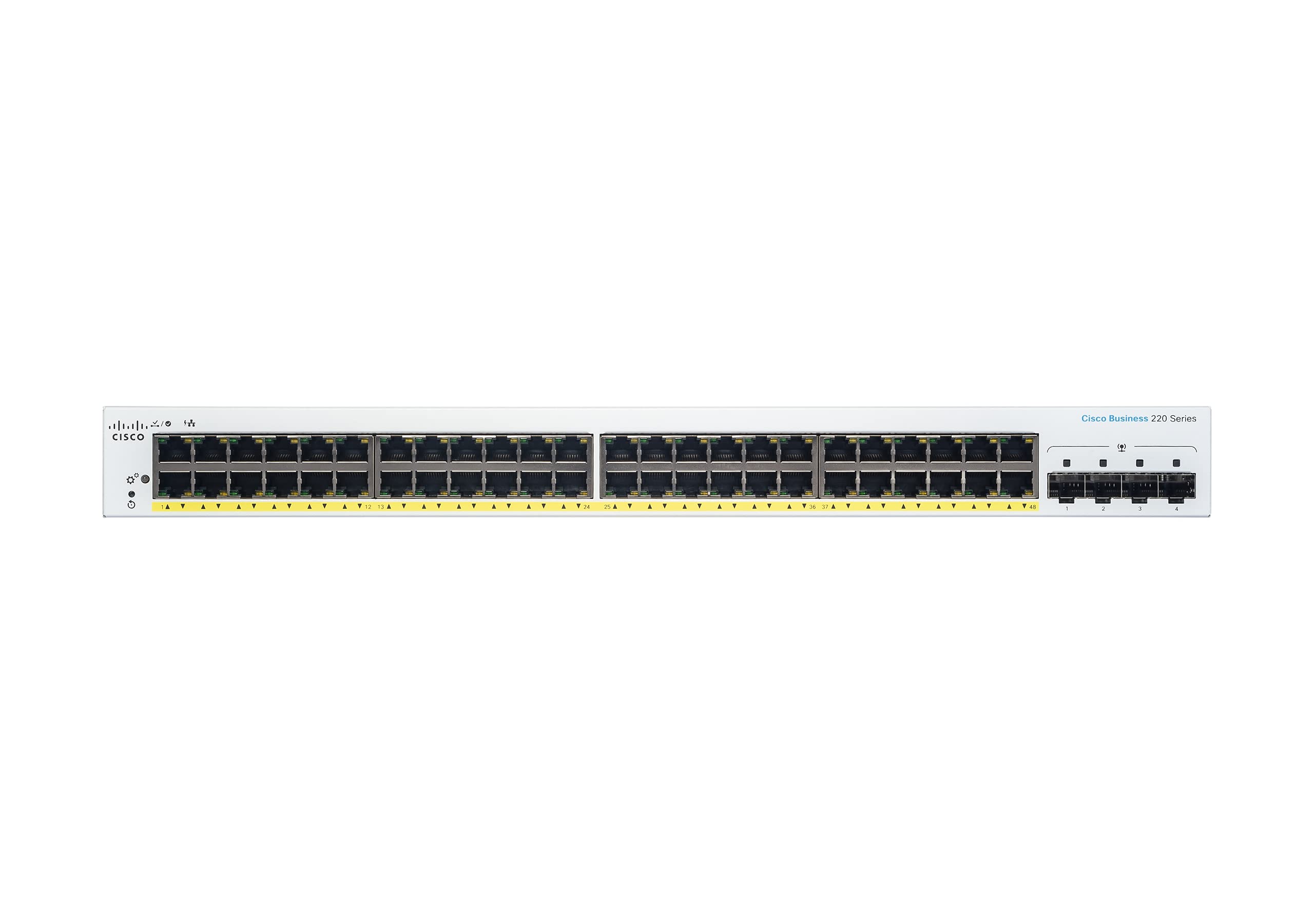 Cisco Switch Inteligente Cisco Business CBS220-48P-4G | 48 Puertos GE | PoE | 4 SFP de 1 G | 3 años de garantía Limitada de Hardware (CBS220-48P-4G-EU)