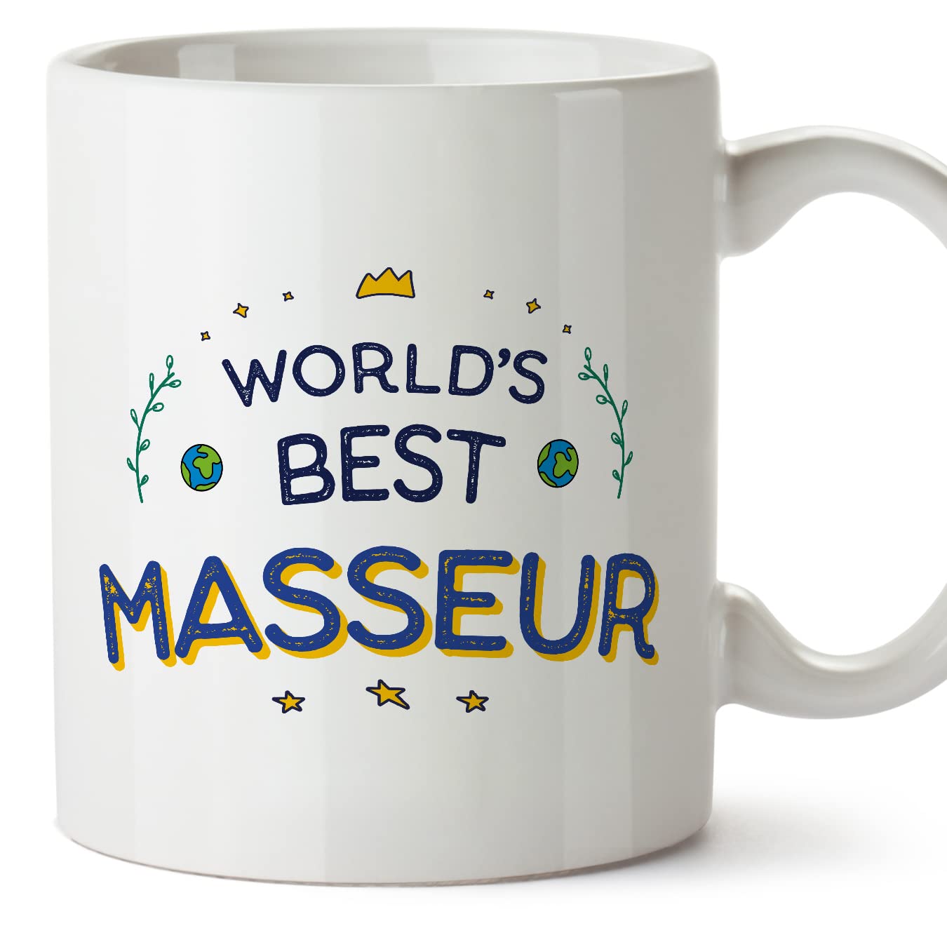 MUGFFINS Masseur Mug - in English - World's Best - Funny Gift for Colleagues - Ceramic 11oz Mug โ image 1