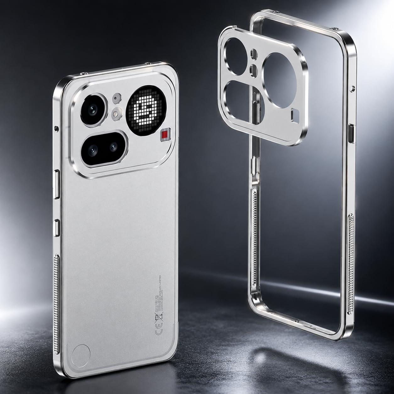Metal Frame Case for Nothing Phone (4a) Pro with Lens Cover | Aluminum Alloy Shockproof Bumper, Heat Dissipation Design, Anti-Drop Scratch Resistant Slim Gaming Cover - (Silver)