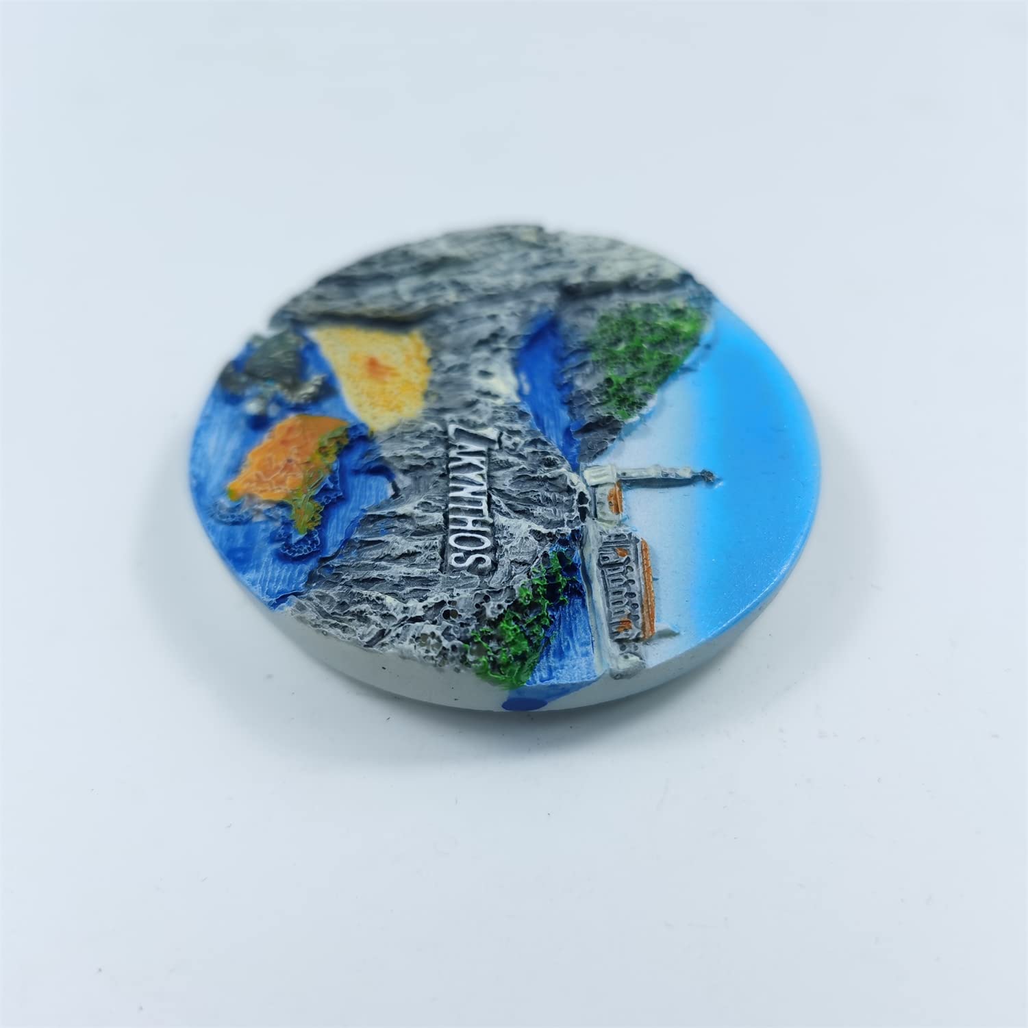 Magnete Da Frigorifero 3D Grecia – Insalata Greca Souvenir, Fatto A Mano In Resina, Diametro 5,9 Cm
