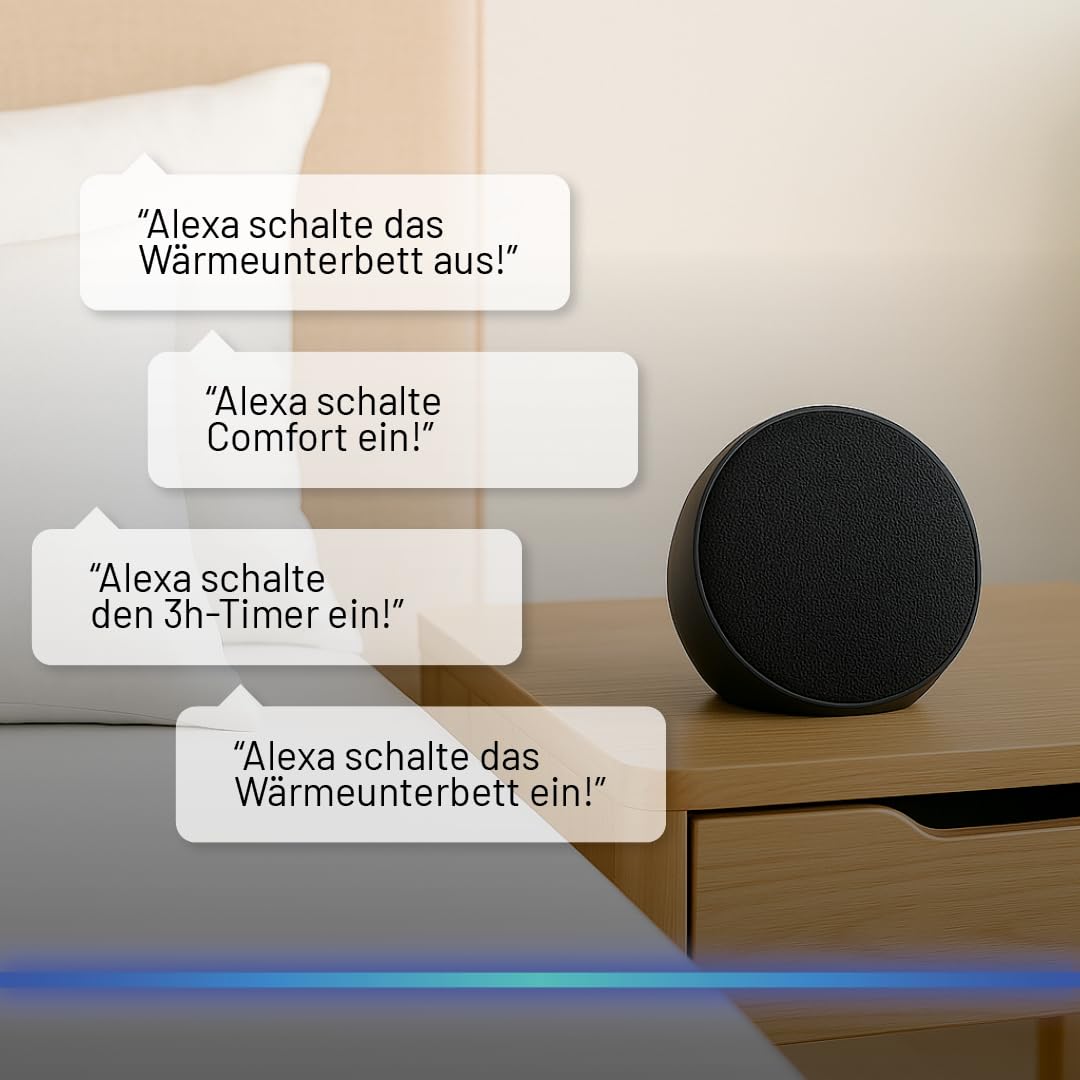 Imetec Wärmeunterbett Adapto Advanced Maxi Einzelbettgröße - Programmierbar mit Alexa, Wi-Fi Konnektivität und Sprachsteuerung, 4 exklusive Programme - 9 Temperaturen, Schnelles Aufheizen, 195 x 90 cm
