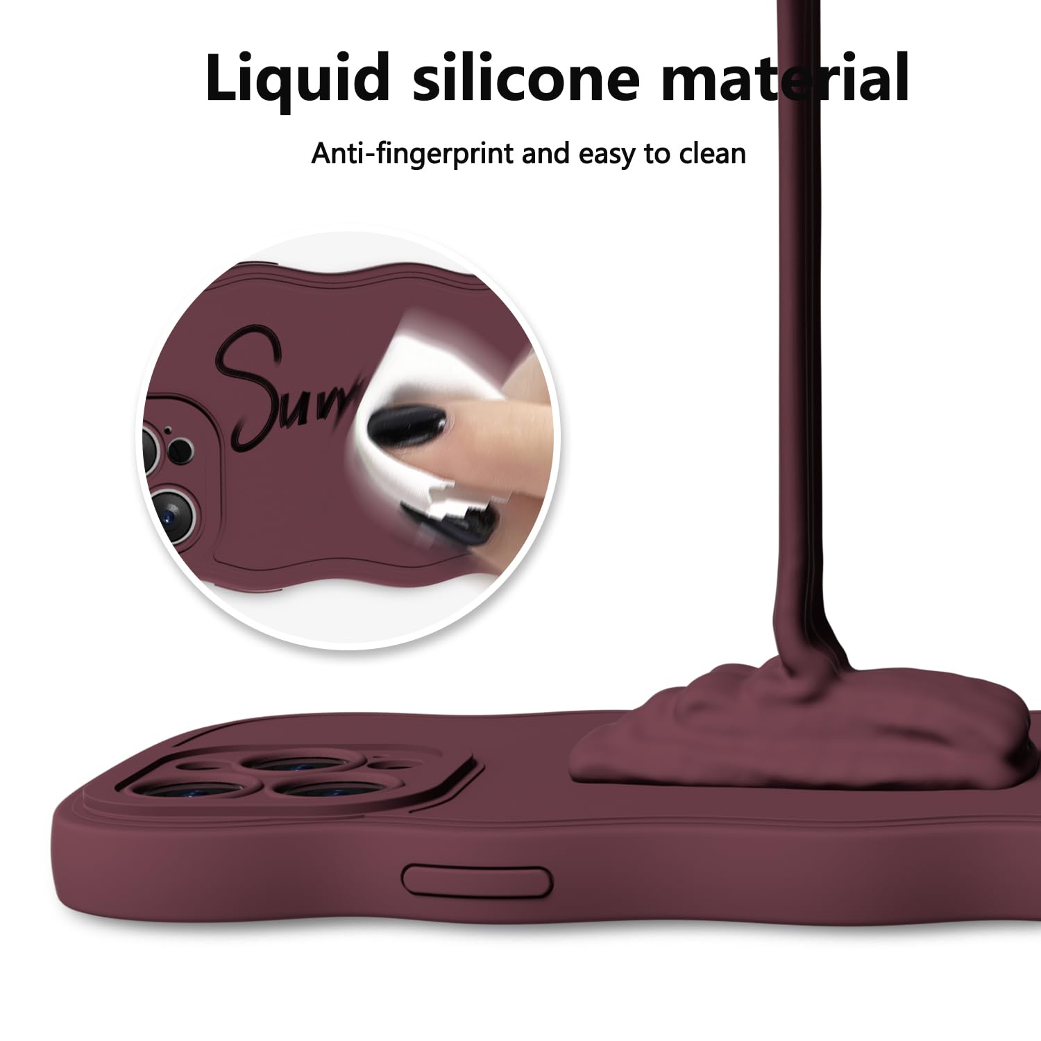 AIMIMI-Girly Case For Iphone 13 Pro Max Silicone, Wavy 13 Pro Max Phone Case For Women, Curly - View #9