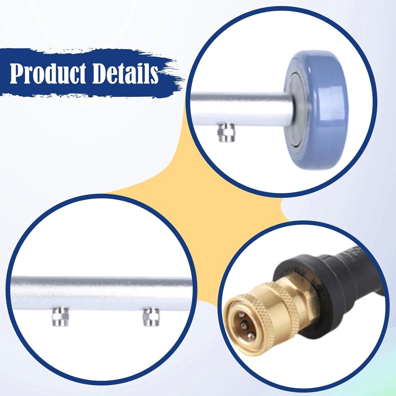 高圧洗浄機 アンダーキャリッジクリーナーセット、車体下部洗浄用ウォーターブルーム、4000PSI 4ノズル RV車用アンダーカーウォ