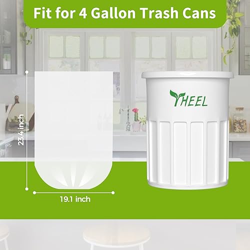 Miniatura 5 de Bolsas de basura pequeñas transparentes de 4 galones, bolsas de basura biodegradables para baño, dormitorio, oficina, sin perfume de 15 litros (150