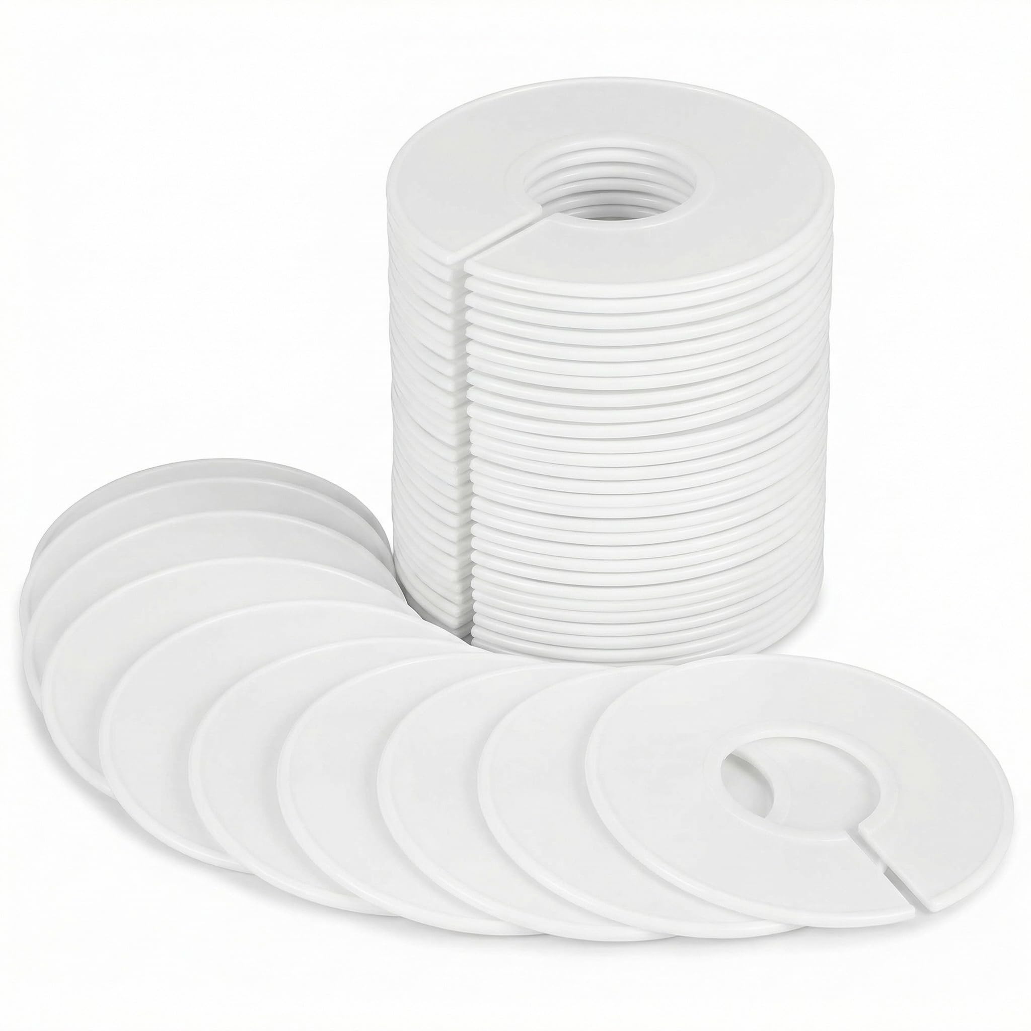 QWORK® 40 Pack White Plastic Clothing Size Divider, Closet Rack Dividers, for Sorting Clothes Size, Color, Reusable