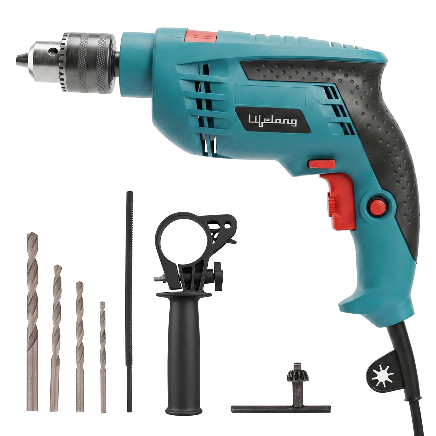 lifelong 650w impact hammer drill machine | drill machine for wall drilling & home use |13mm chuck | variable speed | forward & reverse | full copper motor & armature | wood, metal & concrete