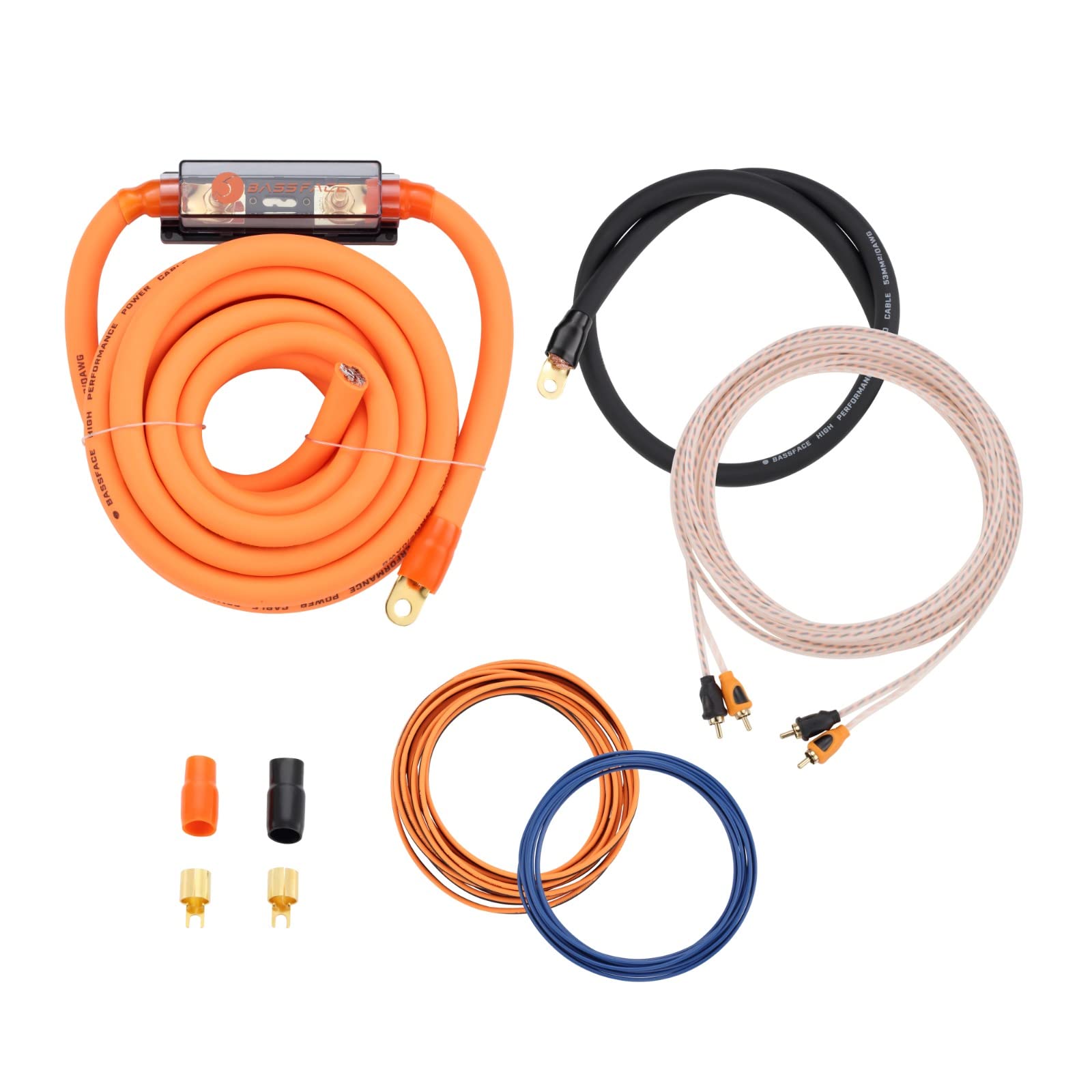 BASS FACE VOLT/0 Kit Cavi Auto 0 Awg Ø 50 Mm Cavo Rca Alimentazione 50mm Massa