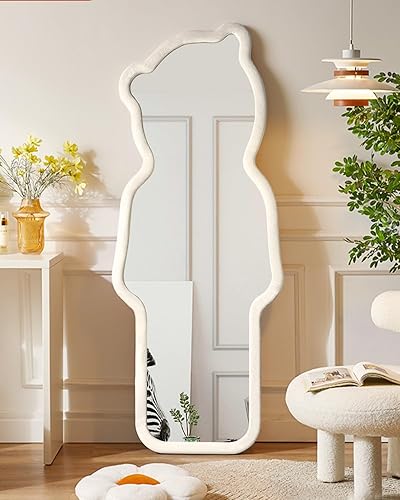 Espejo de longitud completa, espejo de suelo con soporte, espejo de piso para bebé, espejo de pared de longitud completa, espejo de pie de longitud