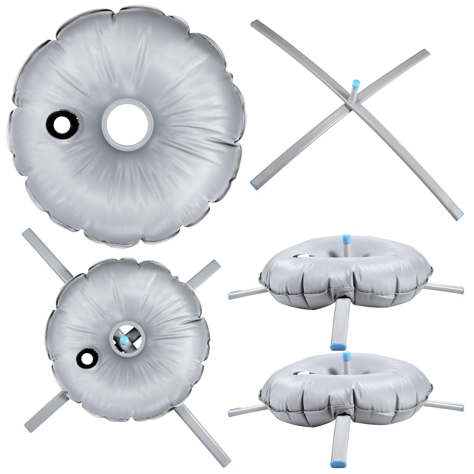 Blulu Feather Flag Base Foldable Flag Stand Base with Water Bag Cross Flag Base Stand Flag Pole Stand Flag Pole Base Fits Flag Pole with a 0.65'' Inner Diameter for Outdoor Business(3 Sets)