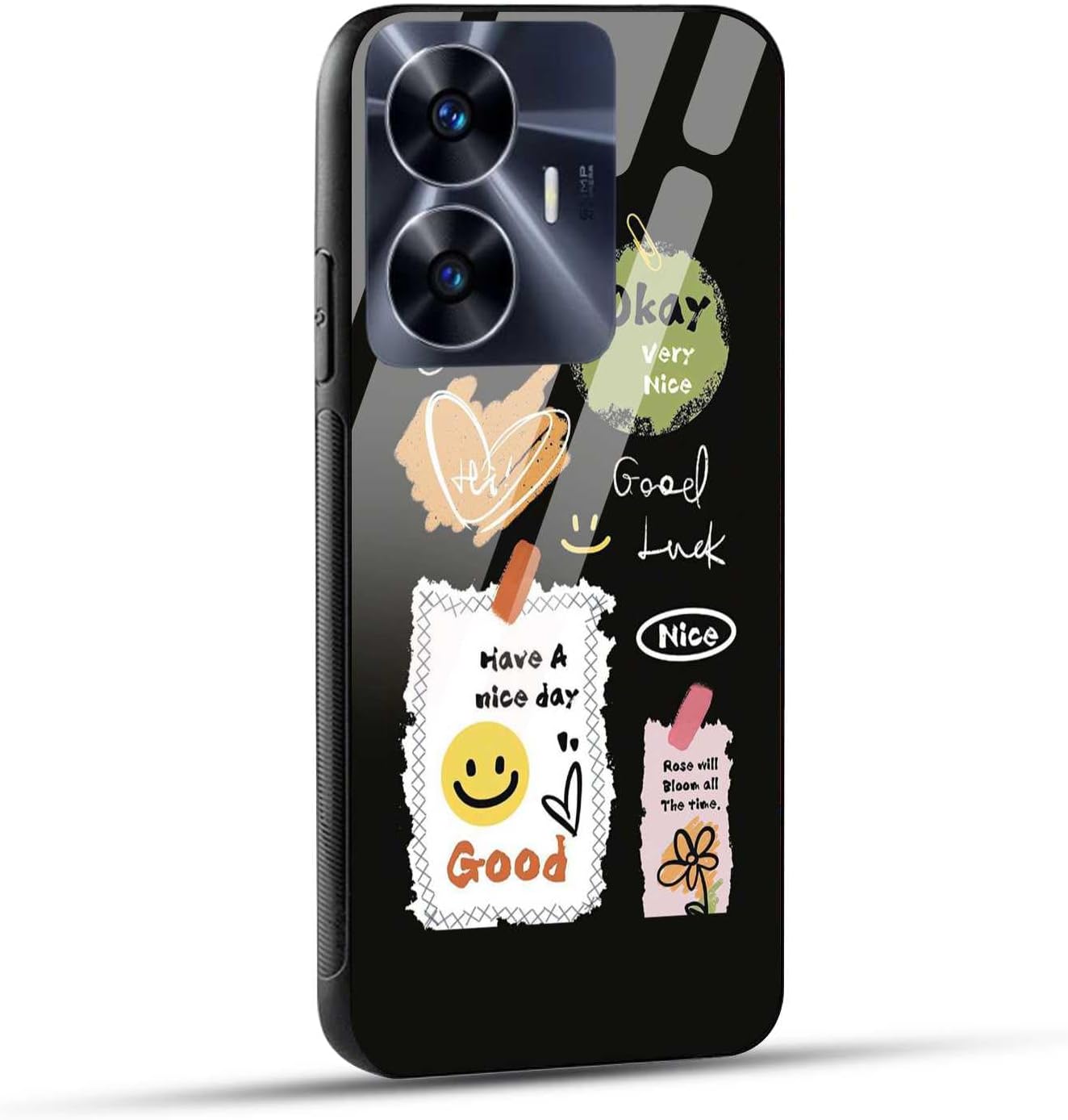 NDCOM for REALME C55 / NARZO N55 Back Cover Good Luck Nice Printed Glass Case