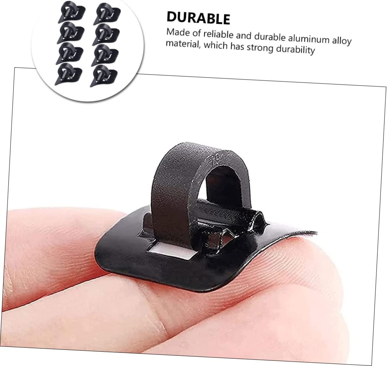 NUOBESTY 8-Piece Aluminum Alloy Bicycle Cable Clamp Guide Set with Adhesive Base for Mountain and Road Bikes Housing Clips and Brake Cable Clips