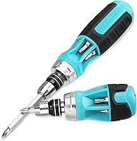 Vista 1 de DURATECH 2PCs Ratcheting Screwdriver Set, 12-in-1 Multi-bit Standard/Stubby Screw Driver Set, Premium S2 Steel, Innovated Bits Quick-Load Mechanism