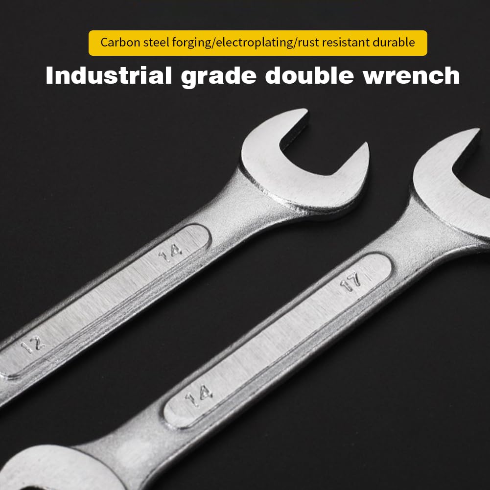 Ansodo 3pcs Flare Nut Spanner Set, Double End Open Ring Spanner Set, Brake Line Spanner Wrench, with Storage Bag - Image 4