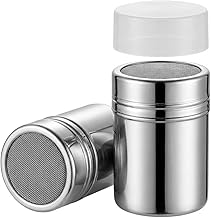 1 Pcs Stainless Steel Icing Sugar and Cocoa Sprinkler - Ideal for Sugar, Flour, Bitter Cocoa, Cinnamon, Decorating Cakes, Cappuccino, Hot Chocolate and Sweets, with Lid