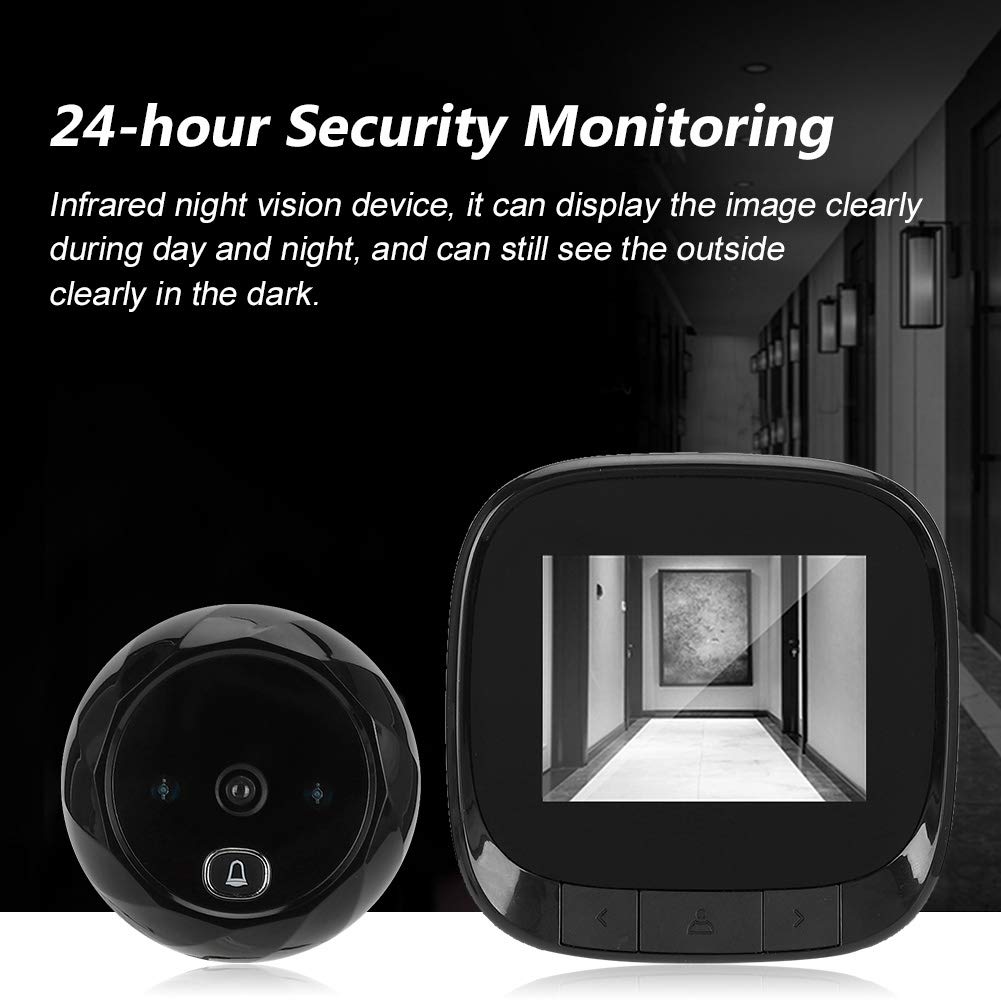 Spioncino elettronico per videocitofono 2,4 pollici, visore per porte di sicurezza HD Videocamera digitale per visione notturna con allarme per sicurezza domestica