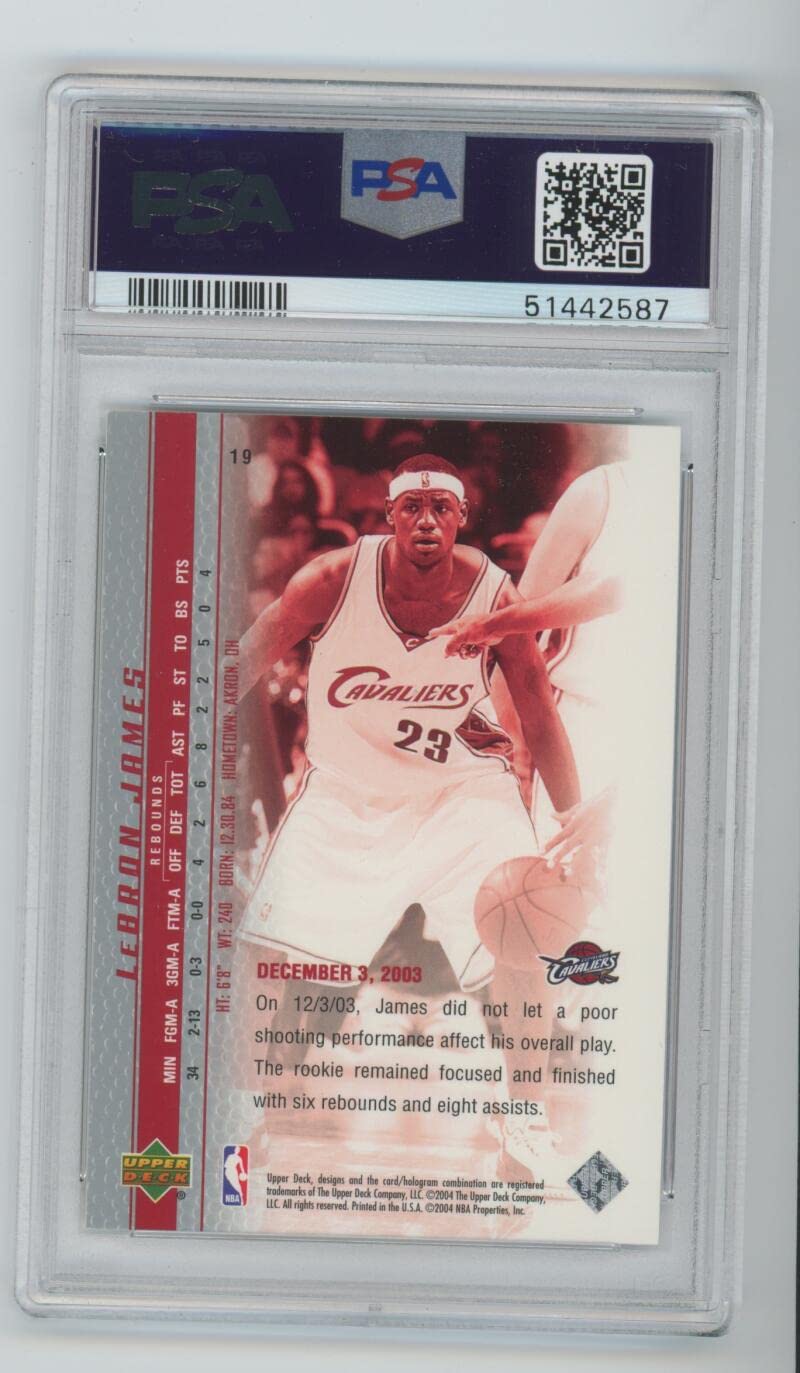 Amazon.com: 2003-04 Upper Deck Phenomenal Beginning #19 Lebron James ROOKIE  RC PSA 9 Graded NBA Basketball Card 03-04 : Collectibles & Fine Art