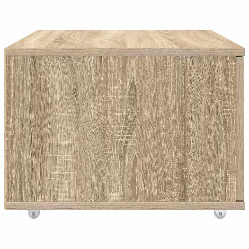 vidaXL Cajonera con Rueda Roble Sonoma 55 x 45 x 31 cm, Armario Rectangular Moderno, Gran Capacidad de Almacenamiento, Espacio Interior organizado, Mueble Funcional, Minimalista