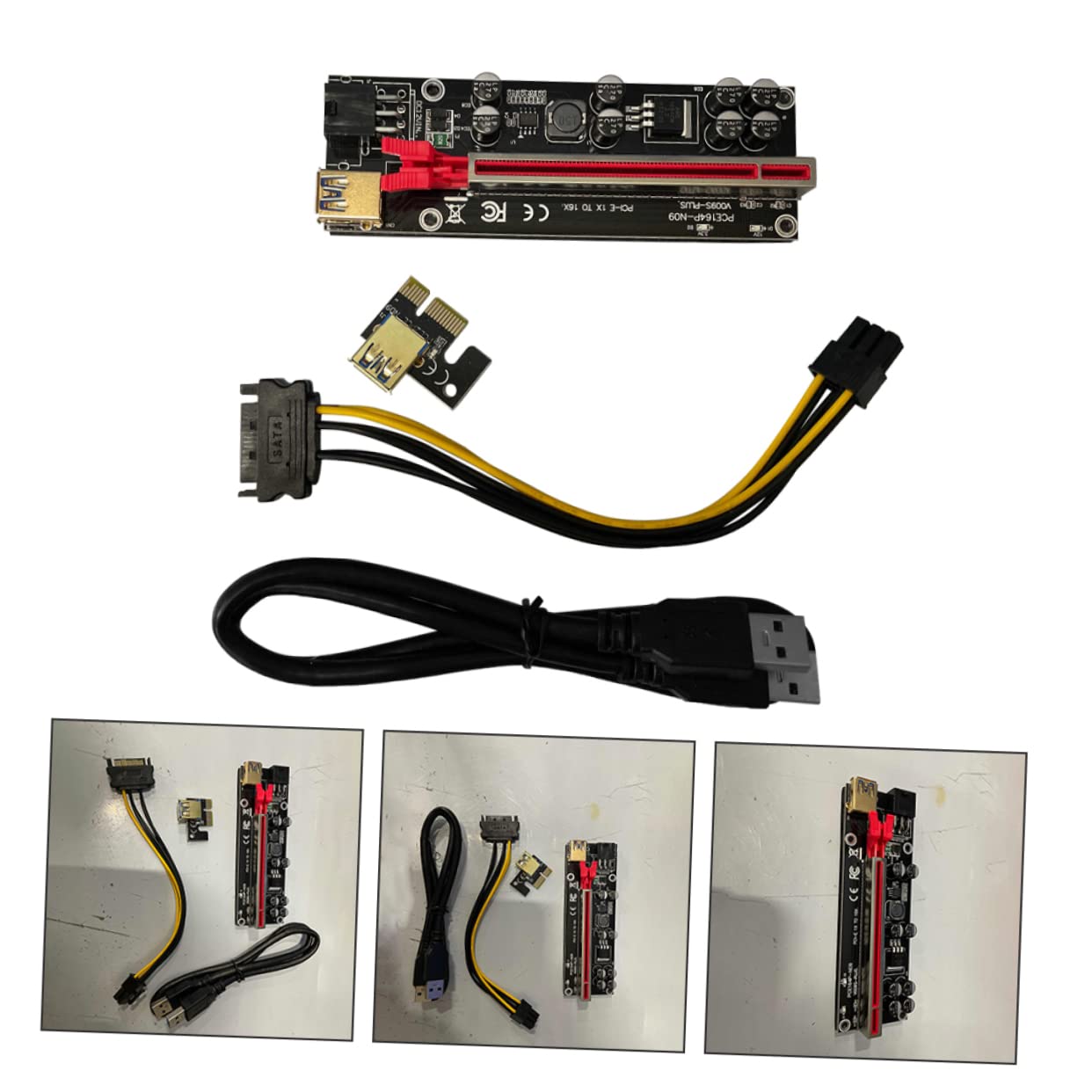 BELLIFFY 1set Pci-e Card Adapter to Extension Riser Pin Interface for Gpu High Stability Easy Installation Compatible Various Pci Express Systems