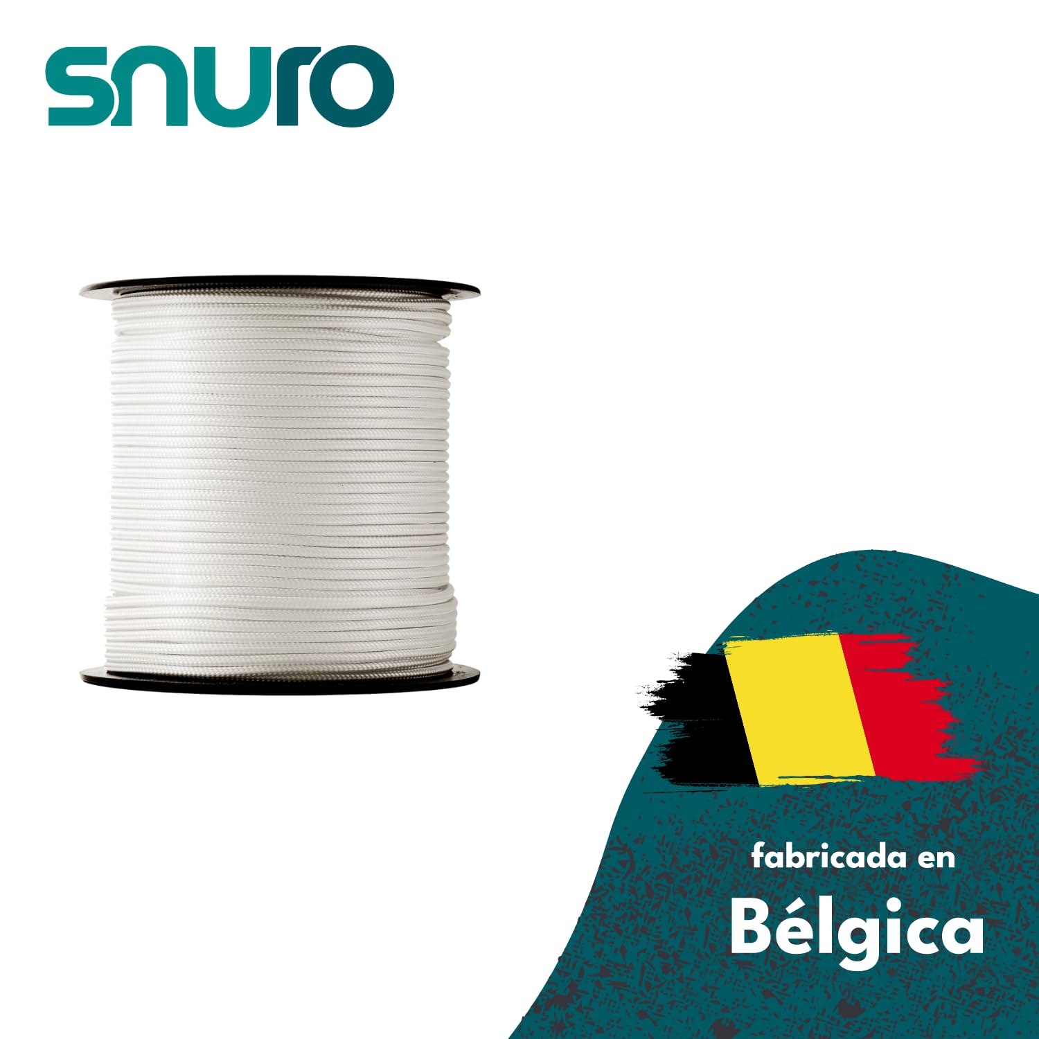 Cuerda de nailon (4 mm, 50 m, color blanco) – Cuerda de paracord con material de nailon fuerte – resistente al desgarro y ligera