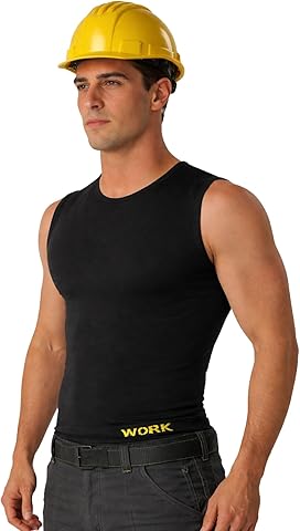 Camiseta Termica Hombre Sin Mangas Work - Ropa de Trabajo Sin Costuras ni Etiquetas, Camiseta Interior Termica Hombre, Cómoda, Transpirable - Made In Italy