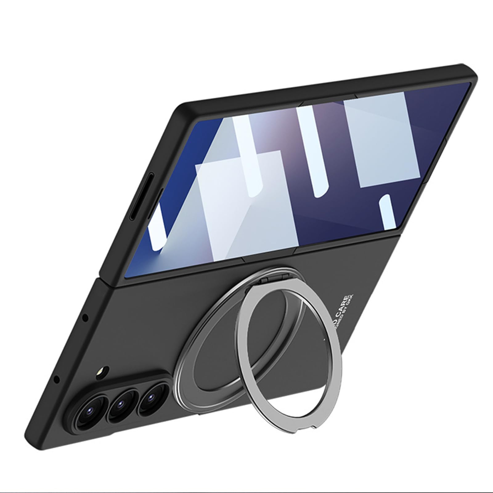 Custodia For Samsung Galaxy Z Fold 7, Pellicola Proteggi Schermo For Fotocamera Cerniera Copertura Antiurto Supporto Girevole Magnetico Supporto Custodia Rigida For PC(Blue)