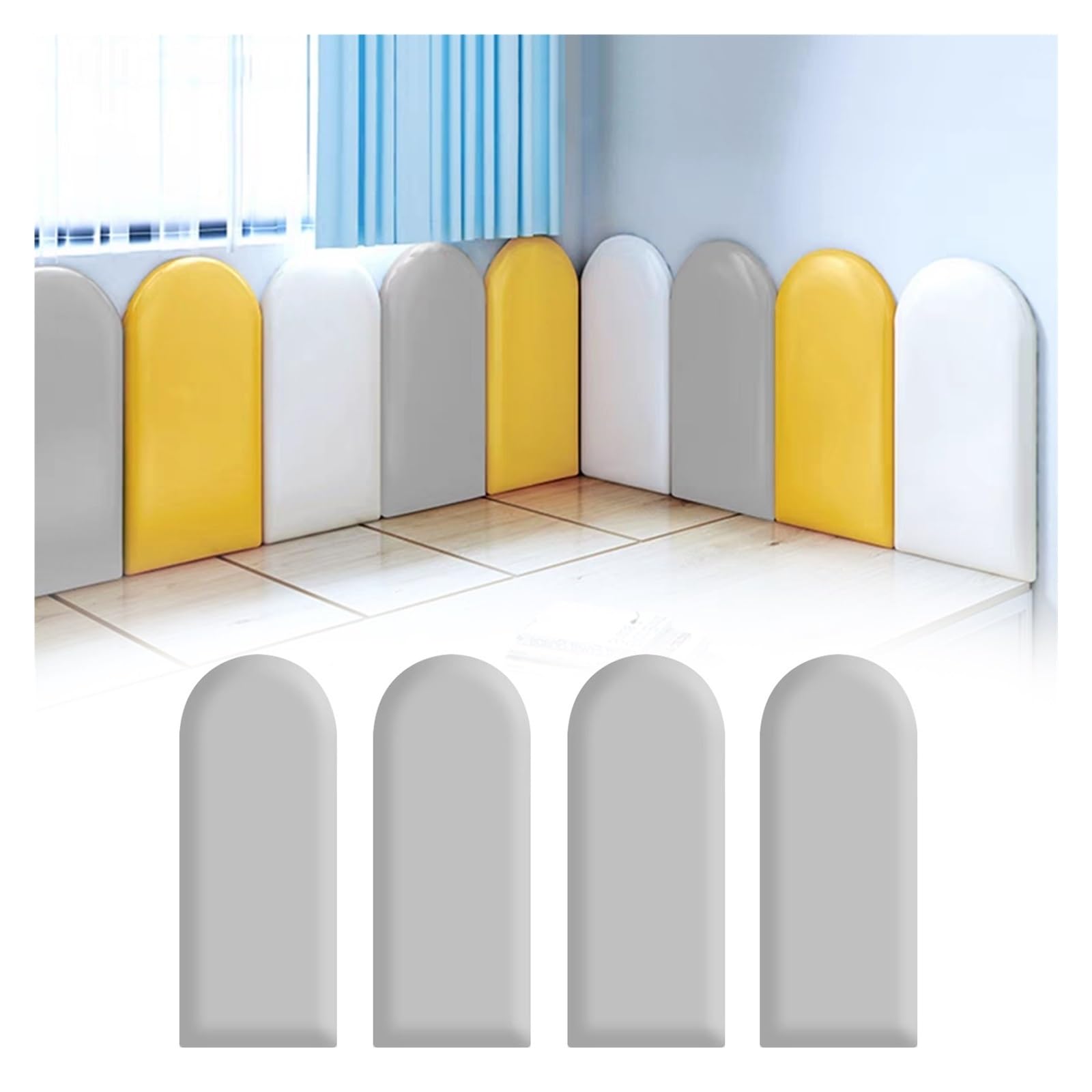 NURUGURE Upholstered Wall Panels PU Leather Easy Install Padded Wall Covering for Headboard Bedroom Playroom