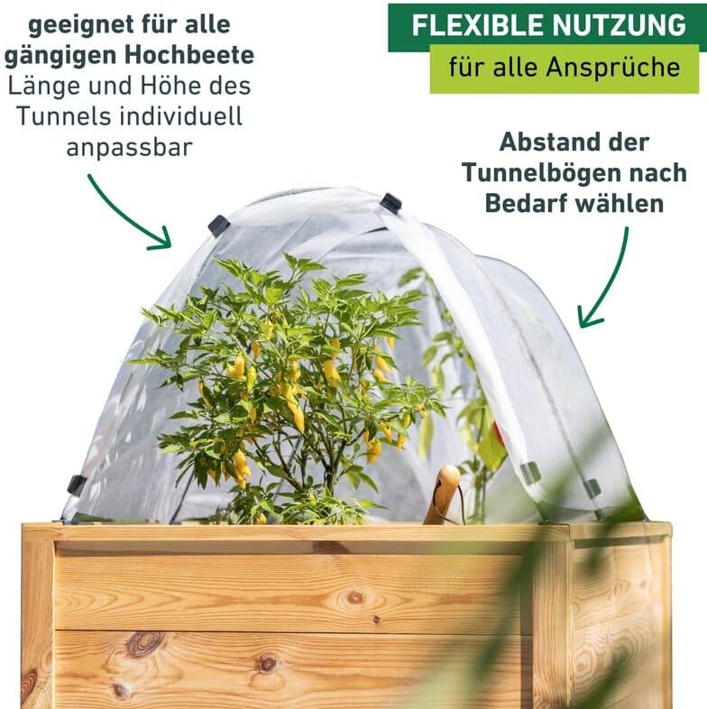Windhager Cold Frame Tunnel for Raised Beds as a Set, Contents: 1 Set