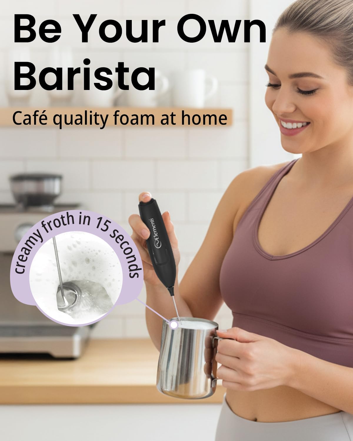 Elementi Milk Frother Wand - Make Creamy Lattes! -2 Elementi Milk Frother Wand - Make Creamy Lattes! -2