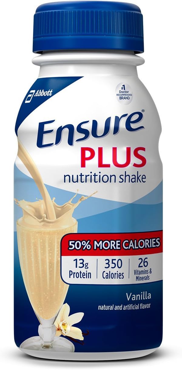 Ensure Plus Therapeutic Nutrition Vanilla Flavor Liquid, 27 Vitamins, 8 oz – 6 Pack