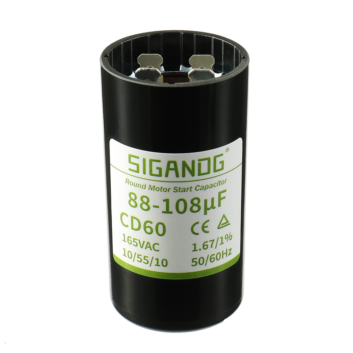 88-108 MFD 165VAC Round Start Capacitor 50/60 Hz AC